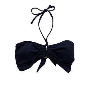 La Blanca Swim Top sz 14 Navy Blue Strapless or Halter Multi Wear Bikini Bandeau